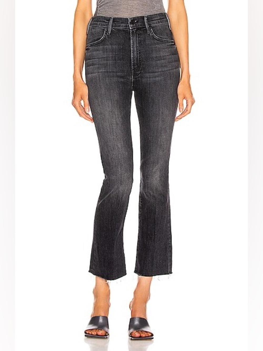 Mother The Hustler Ankle Fray Jeans Nightowl Size 30 Casual Denim Flared Cropped - Picture 1 of 10
